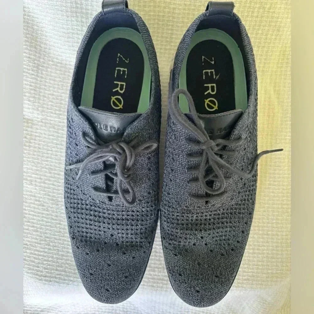 Cole Haan Shoe Mens 10 ZeroGrand Stitchlite Oxford Knit Navy Blue C32120